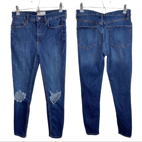 FREE PEOPLE Busted Knee Skinny Jeans size 28 - Picture 9 of 9